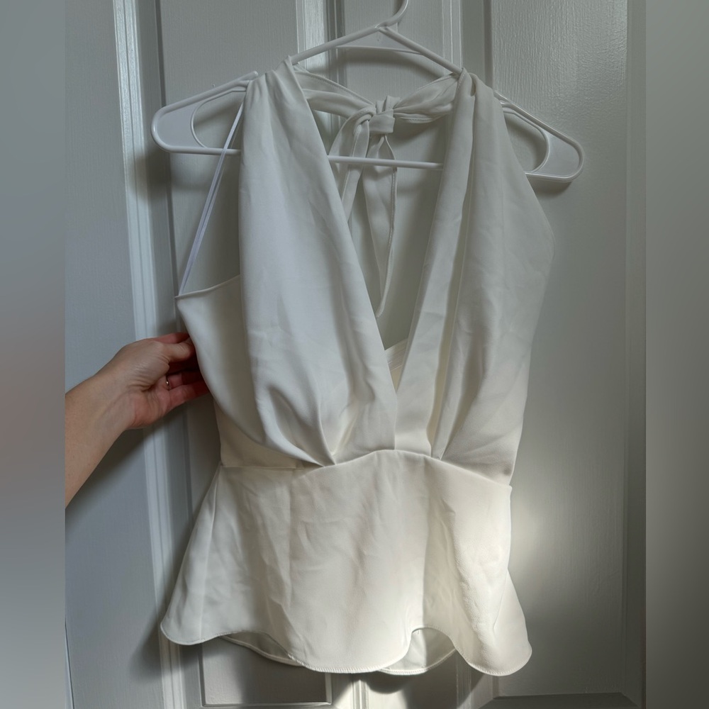 Amanda Uprichard halter top, crème, silk